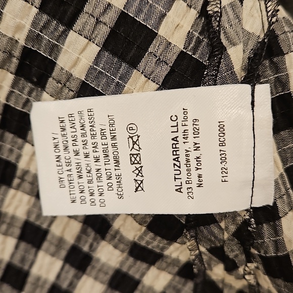 💕ALTUZARRA💕 Donrine Seersucker Gingham Midi Dress ~ Black Ivory 42 EU NWT - Picture 16 of 16